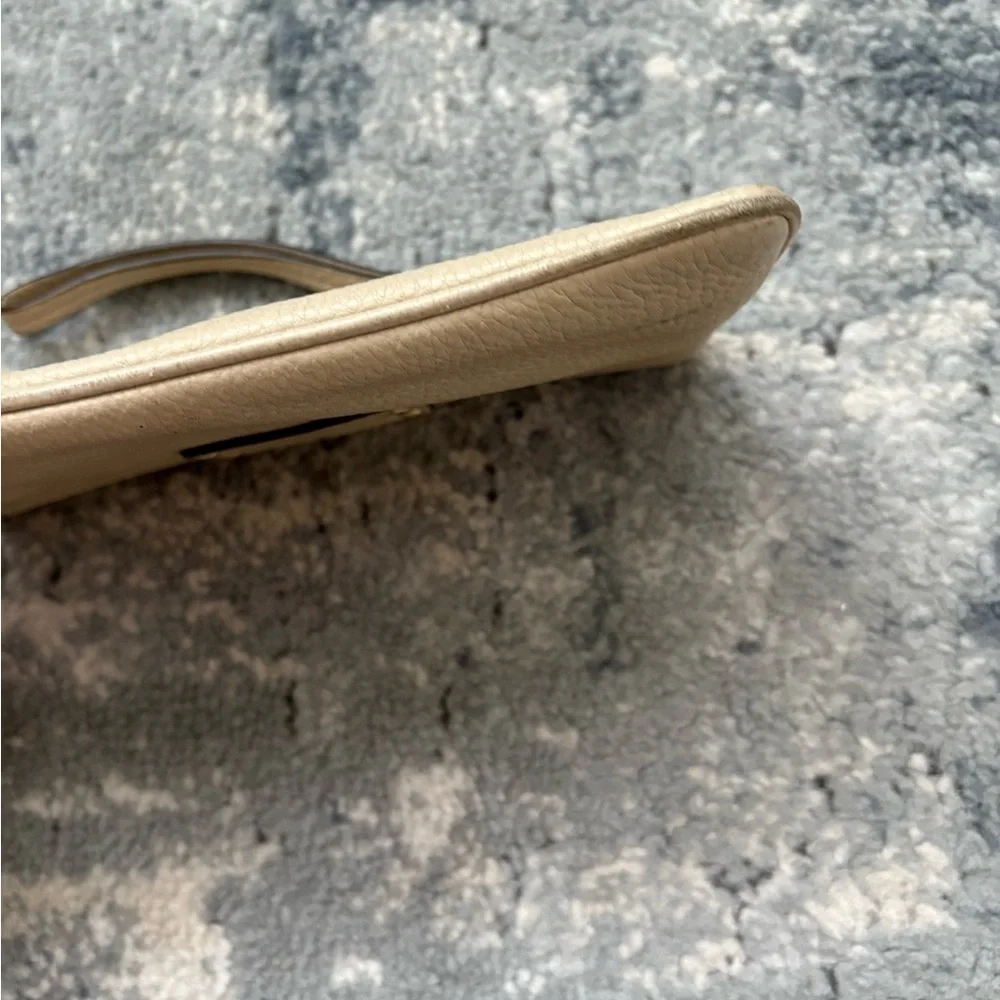 Kate Spade Peddle Leather Wristlet, Beige.